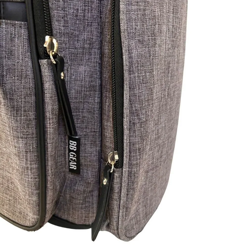 Diaper Bag Back‎ Pack BB Gear Adjustable Shoulder Straps & Handle Unisex Gray
